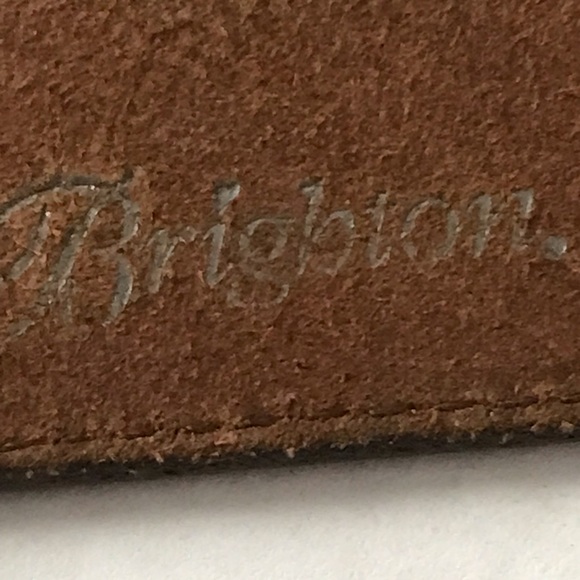 BRIGHTON Concho Leather Belt Western Brown Silver - Picture 6 of 15